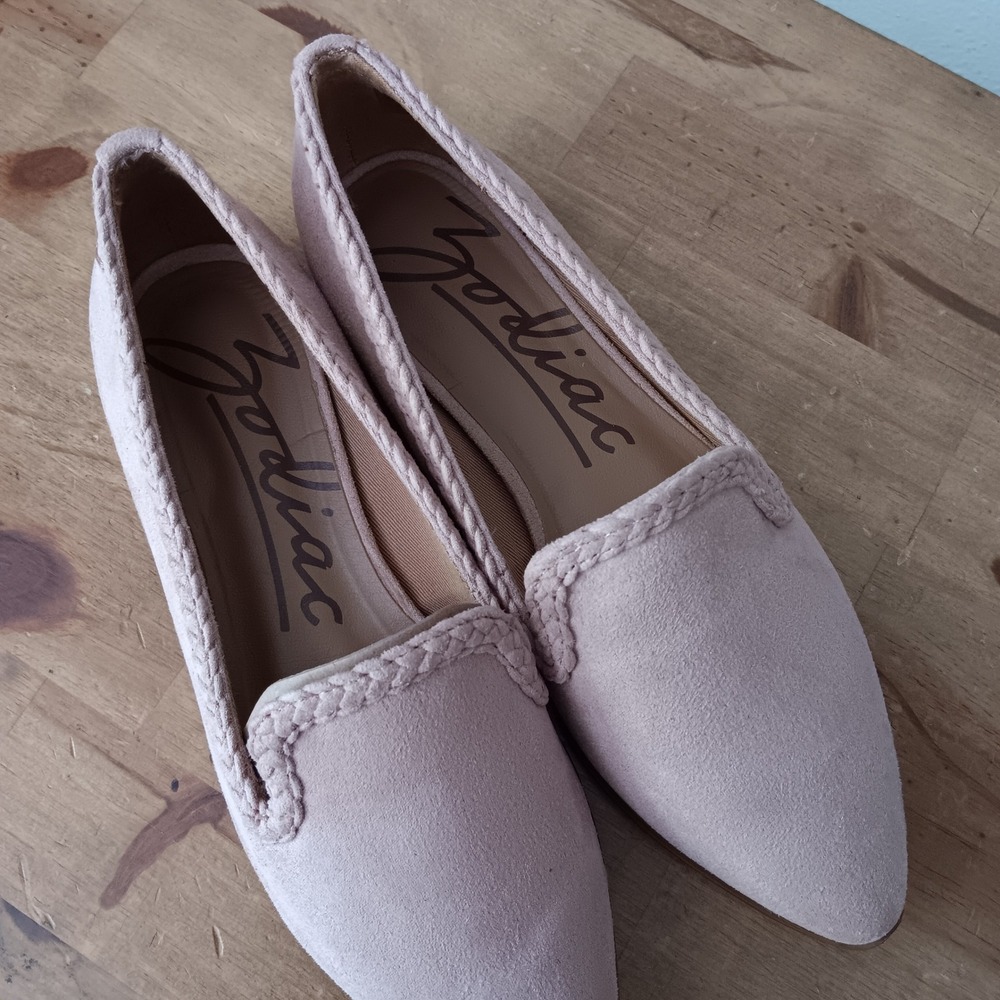 Zodiac Hill Loafer Women Size 6 Nougat Blush Pink Braided Trim Slip On Flat - Picture 4 of 8